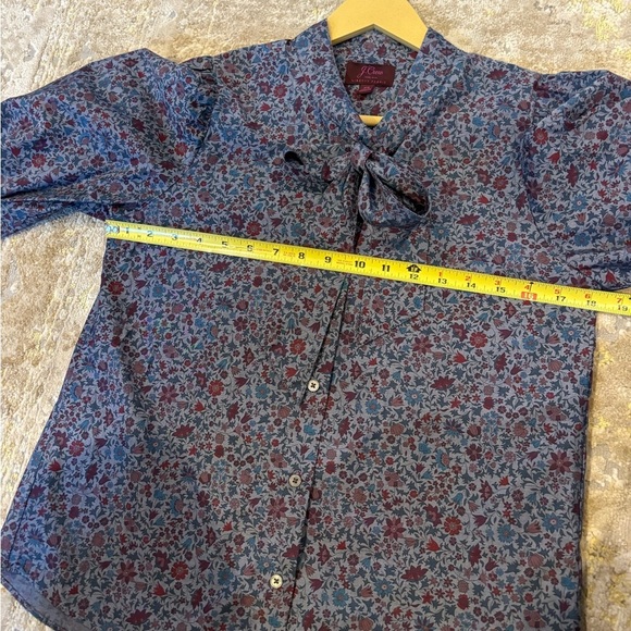 J. CREW Liberty Tie-Neck Blouse in Columbo Chambray - Picture 9 of 10